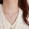 The micro-inlaid zircon butterfly water drop necklace features a light luxury, fashionable and niche design with a high-end feel. It is an exquisite and versatile collarbone chain Application Scenario